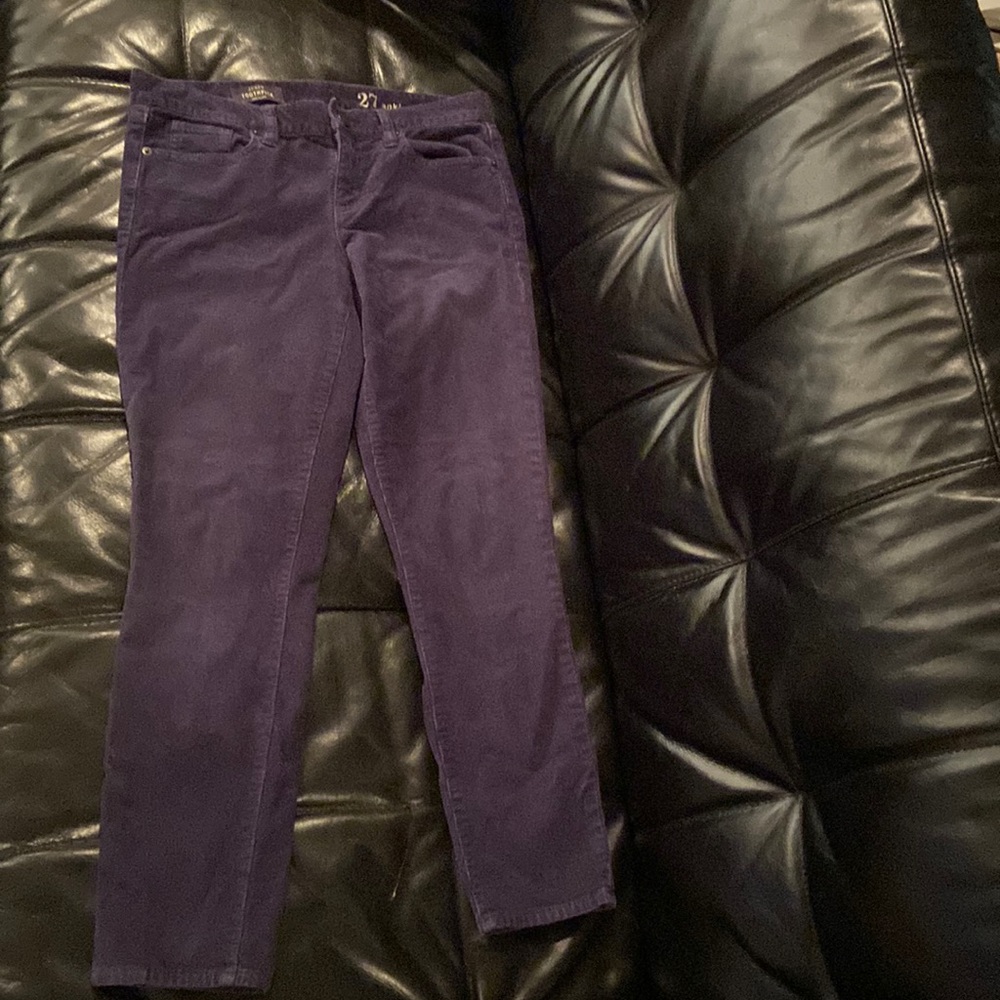 J Crew Navy Blue Corduroy Ankle Pants